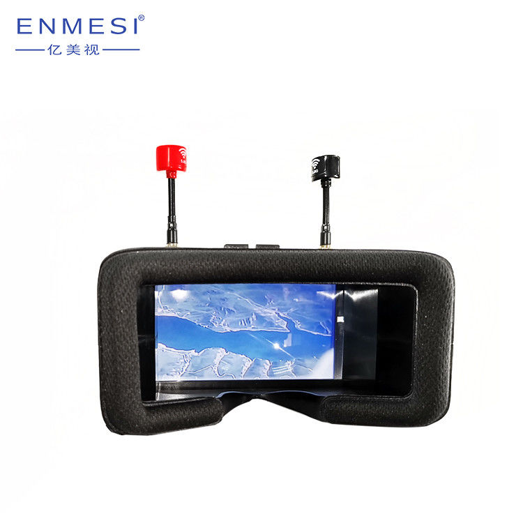 عینک‌های بدون سرنشین مجازی FPV 4.3 اینچی 480 * 272 رزولوشن TFT 0 نمایشگر نصب شده روی سر با تاخیر